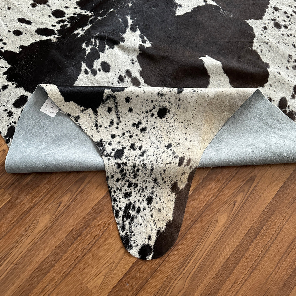 Close-up texture of Black and White cowhide rug