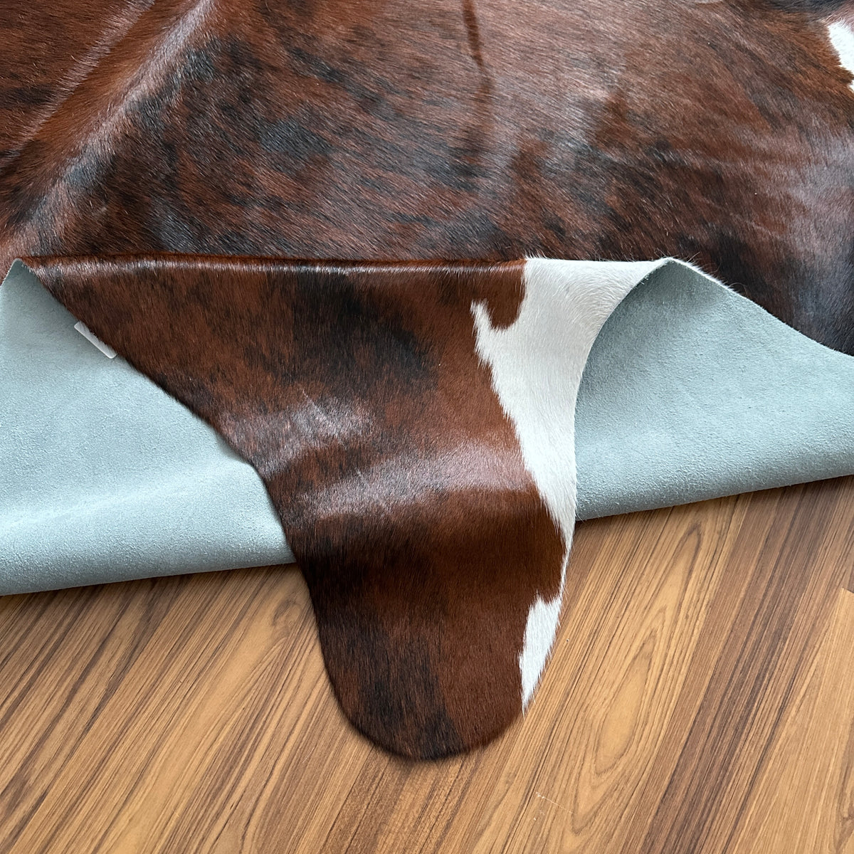 Close-up texture of Brown and White cowhide rug