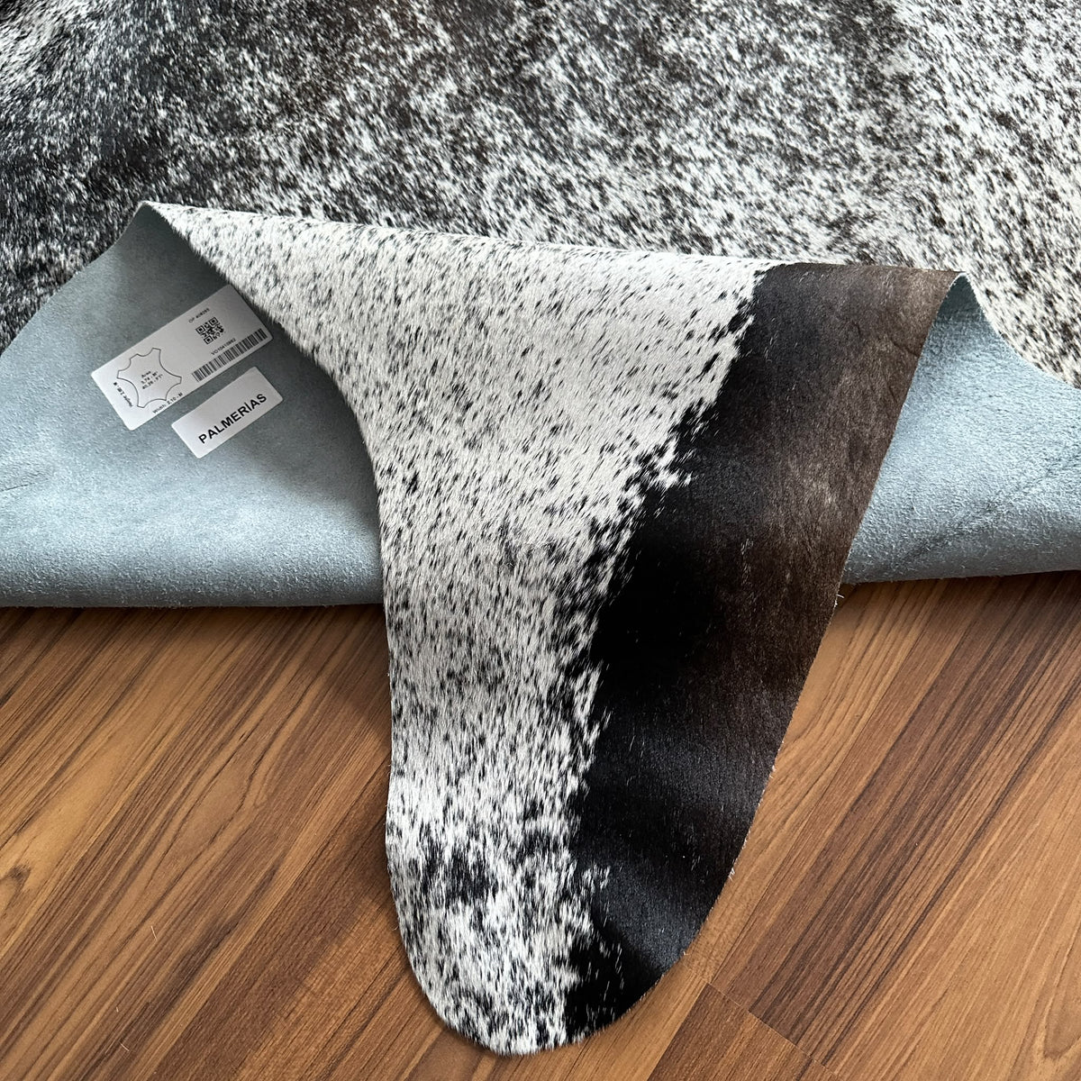 Kuhfell in Grau, Nahaufnahme der Textur