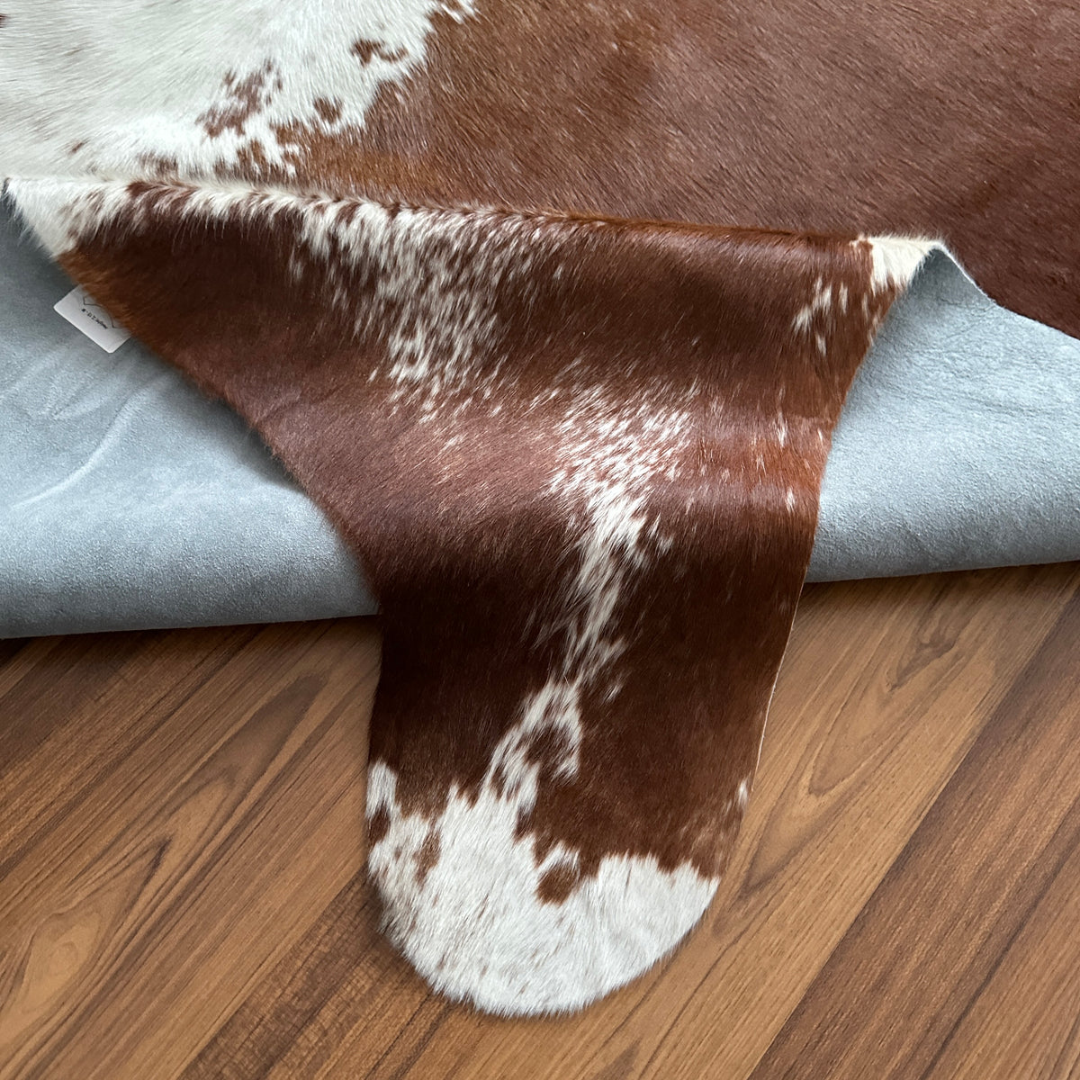 Close-up texture of Brown and White cowhide rug